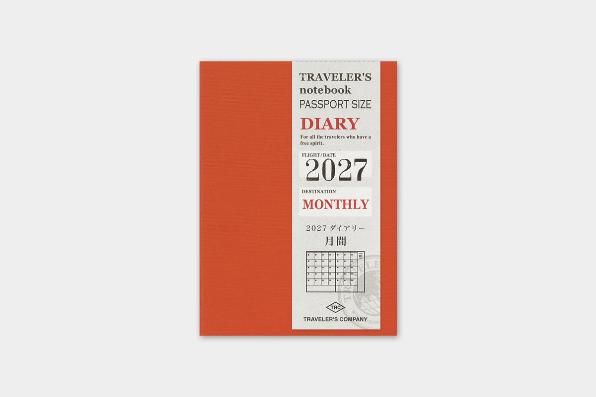 Travelers Notebook - 2027 Kalender, Monthly passport size