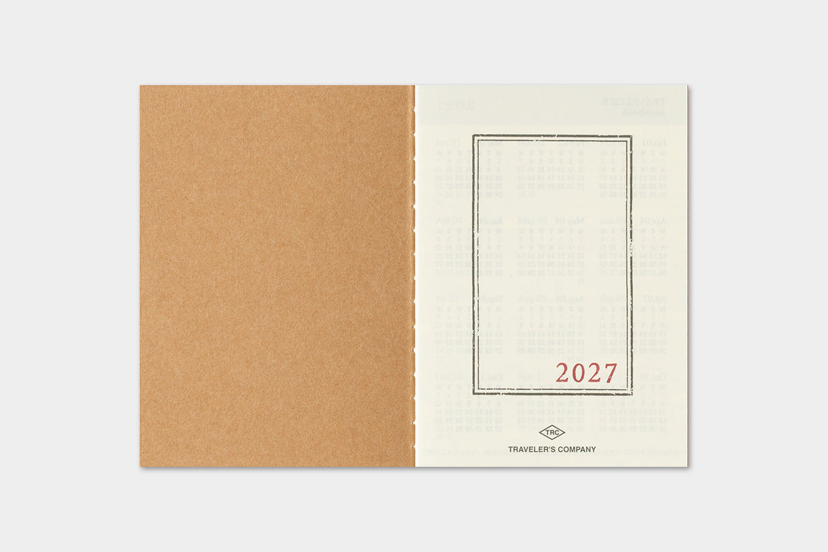 Travelers Notebook - 2027 Kalender, Monthly passport size