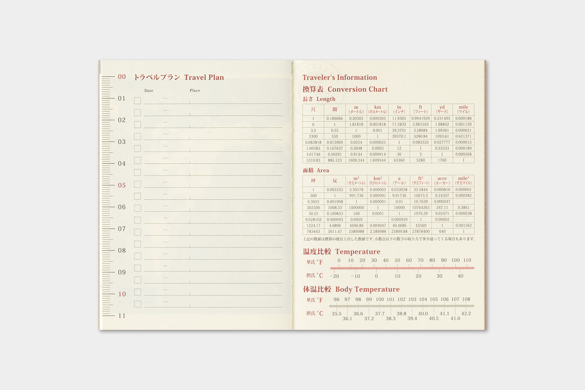 Travelers Notebook - 2027 Kalender, Monthly passport size
