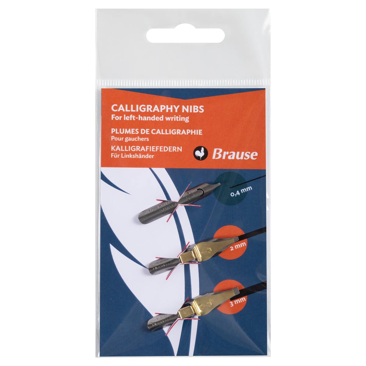 Brause Kalligrafiefeder 3er-Set - für Linkshänder
