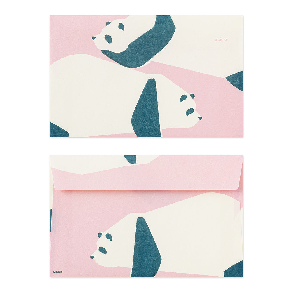 Midori - Briefumschläge Panda, 8 Stück
