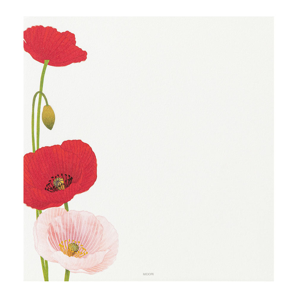 Midori - Seasonal Paper Briefpapier Edition Spring - Poppy