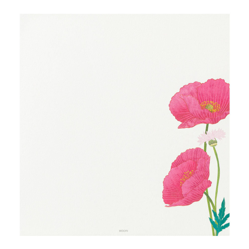 Midori - Seasonal Paper Briefpapier Edition Spring - Poppy