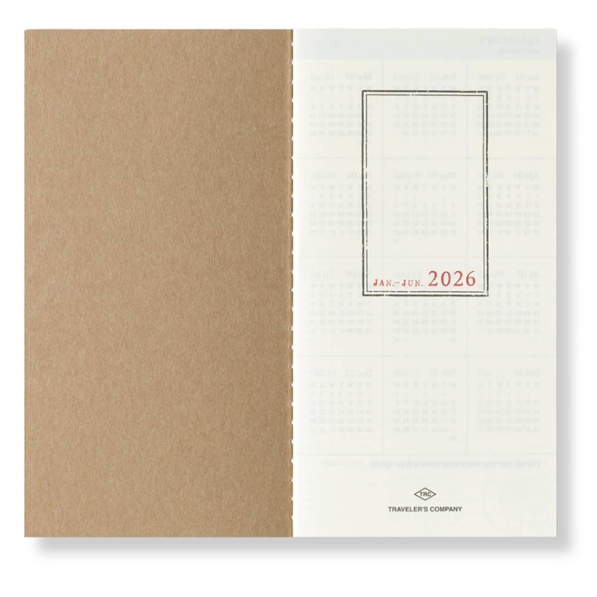 Travelers Notebook - 2026 Kalender, Weekly + Memo regular size