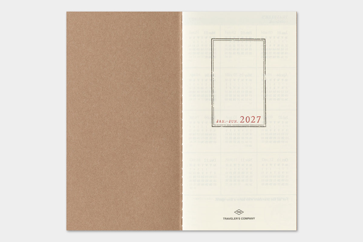 Travelers Notebook - 2027 Kalender, Weekly Vertical regular size