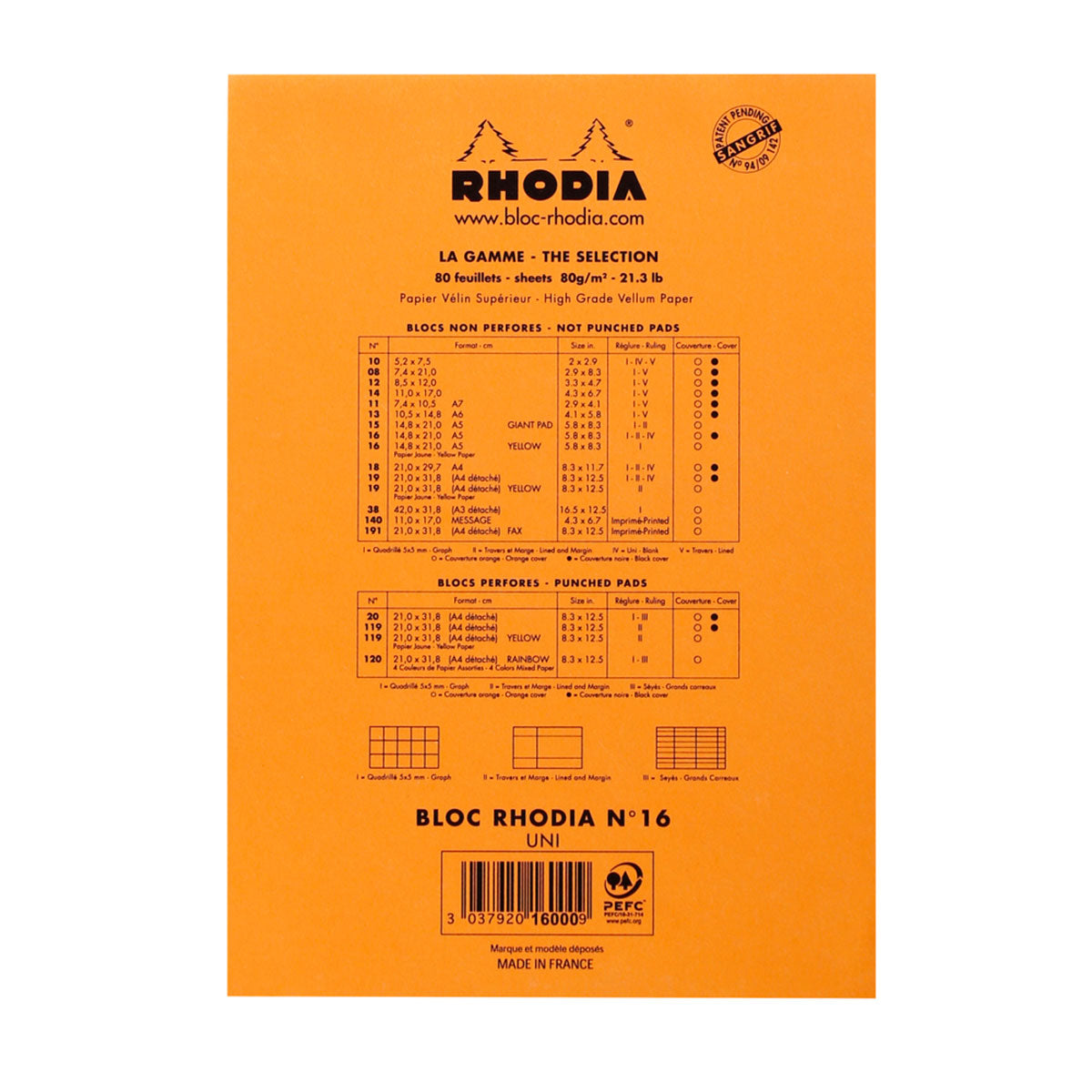 Rhodia - Notizblock A5 No. 16 blanko, orange