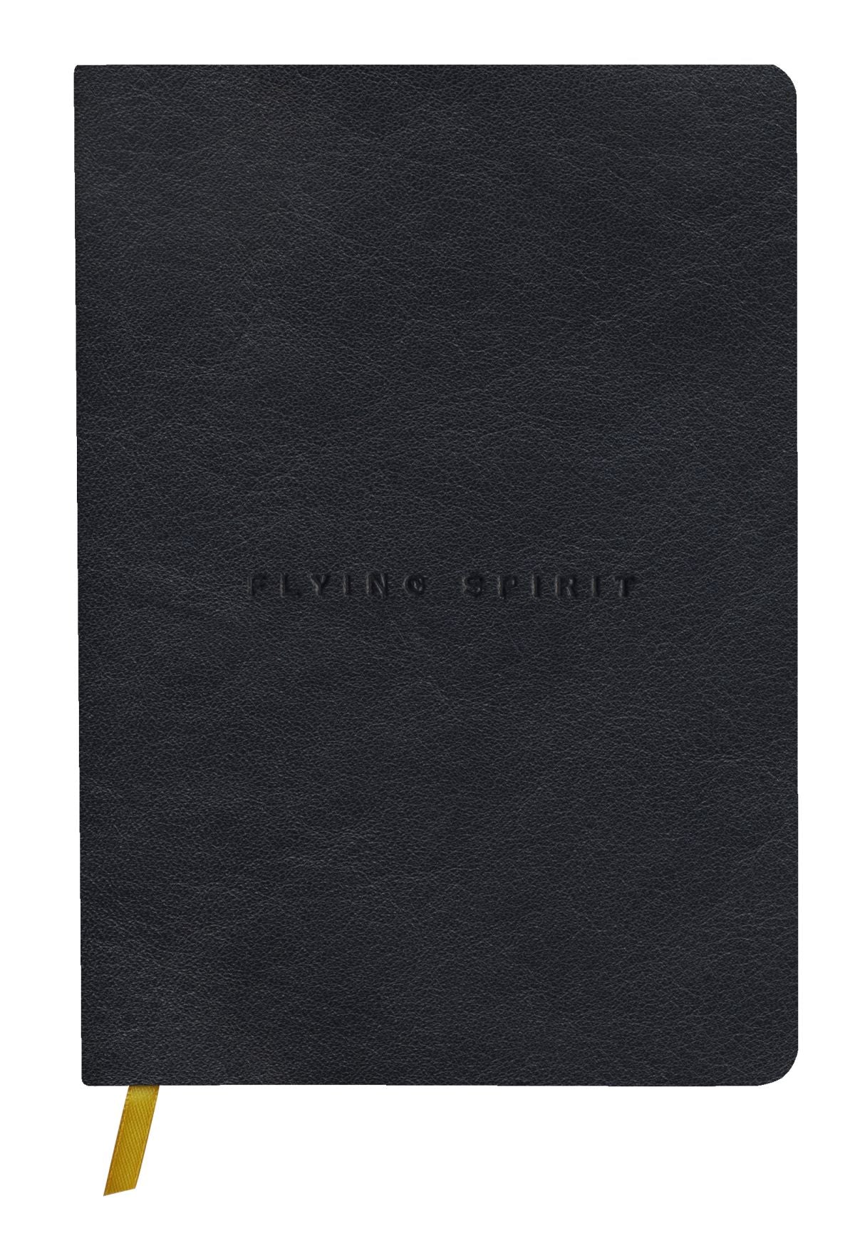 Flying Spirit Notizbuch A5 mit Ledereinband, schwarz dotted