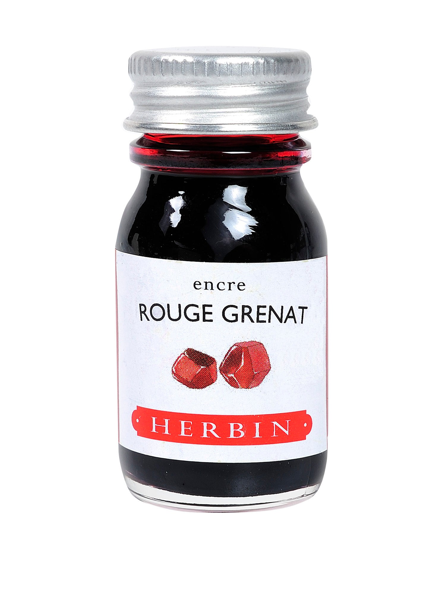 10 ml Tintenglas Rouge Grenat J Herbin.