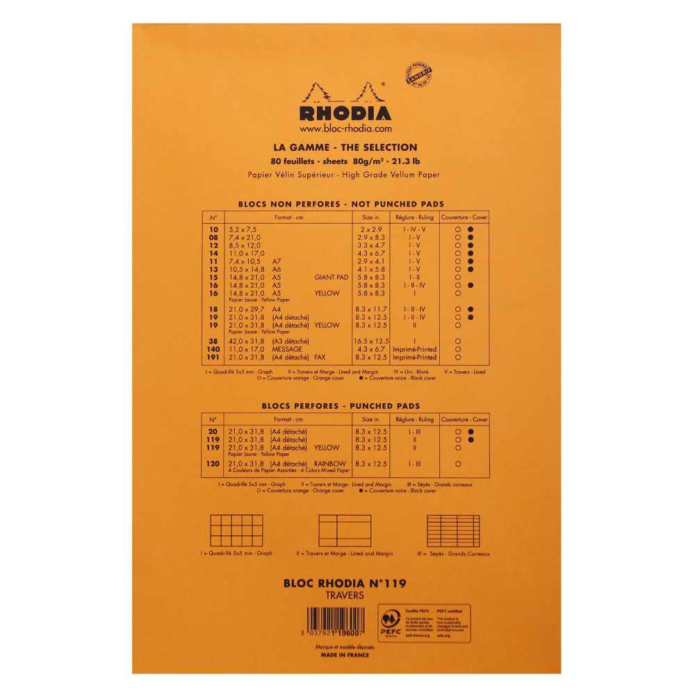 Rhodia - Notizblock A4+ No. 20 liniert, orange