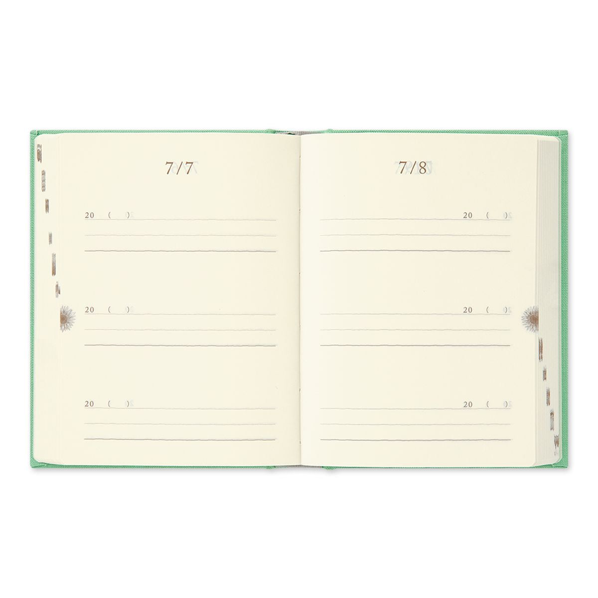 Midori Ltd Daily Diary Mini 3 Jahre, grün