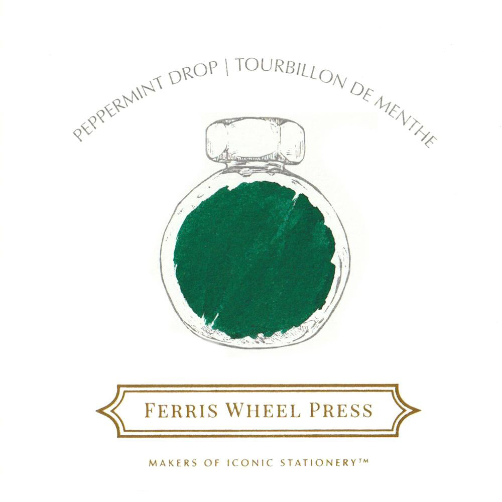 Ferris Wheel Peppermint Drop Swatch in einem gezeichneten Tintenglas.