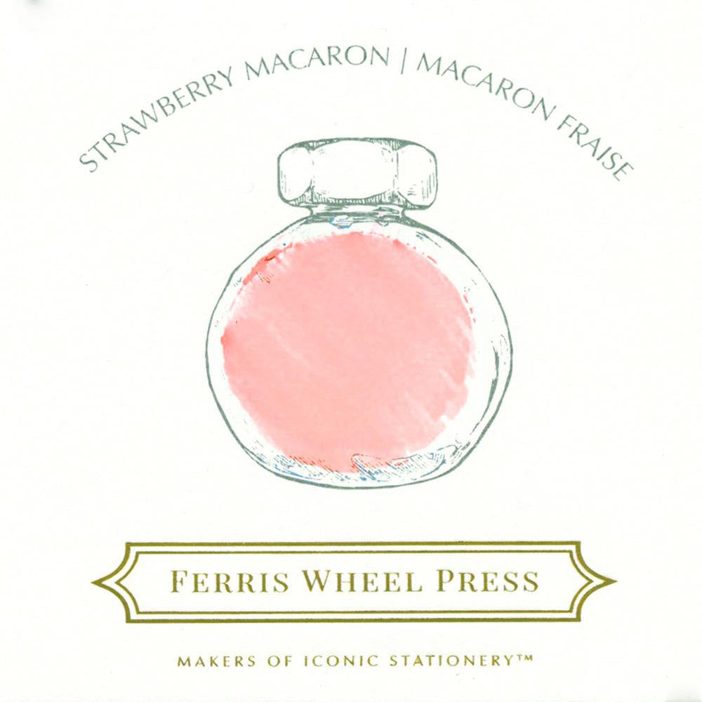 Strawberry Macaron Swatch in einem gezeichneten Tintenglas.