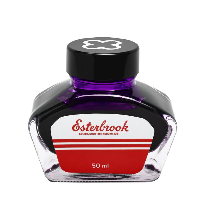 Esterbrook Tinte Shimmer lila in einer 50 ml Glasflasche.