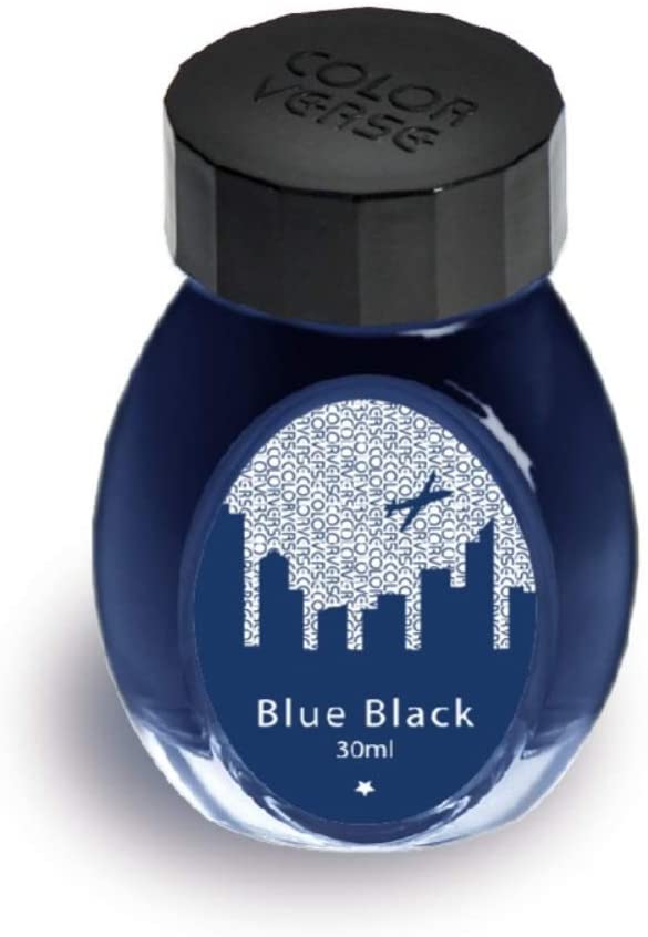 Colorverse Blue Black in einem 30ml Tintenglas.