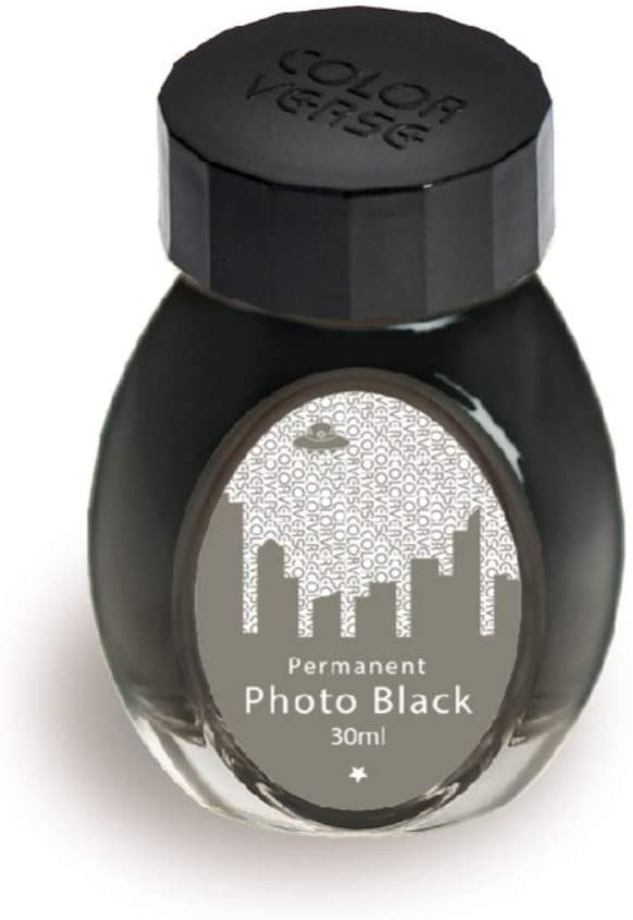 Colorverse Permanent Photo Black in einem 30ml Tintenglas.