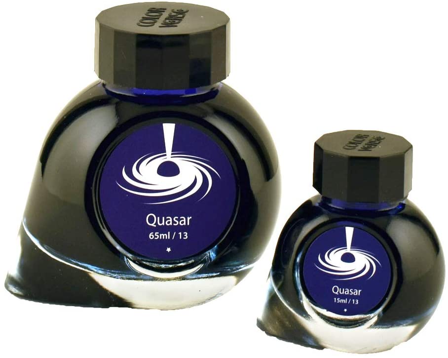 65ml Tintenglas der Farbe Quasar und 15ml Tintenglas der Farbe Quasar von Colorverse.