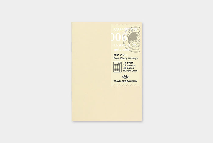Traveler&#39;s Notebook Company - Passport size - Free Diary (006)