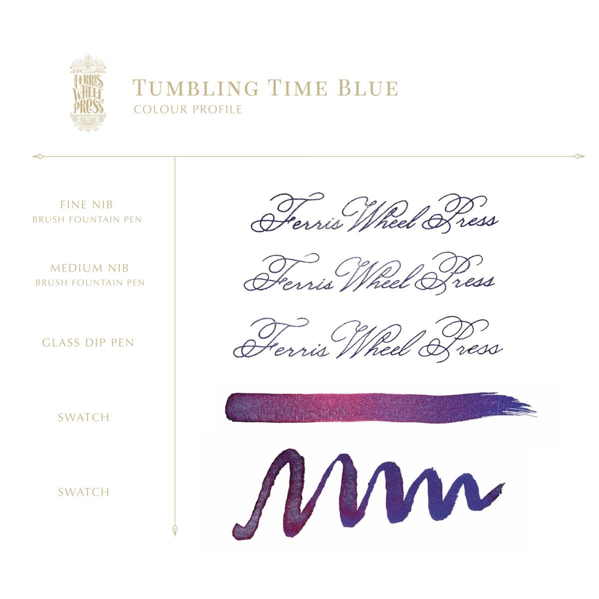 Ferris Wheel Press - Ferritales Ink - Tumbling Time Blue, 20 ml